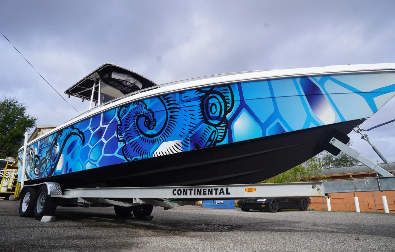Custom boat wrap project