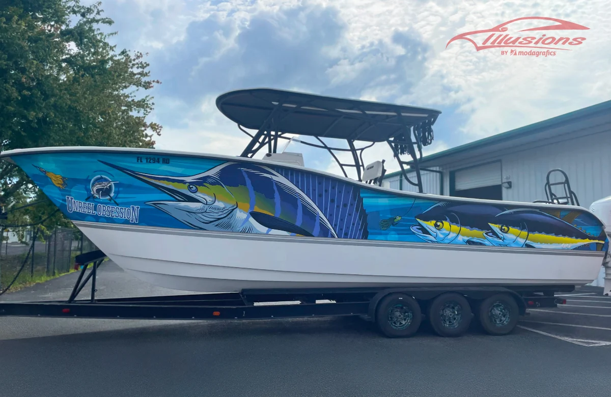 Custom boat wrap project