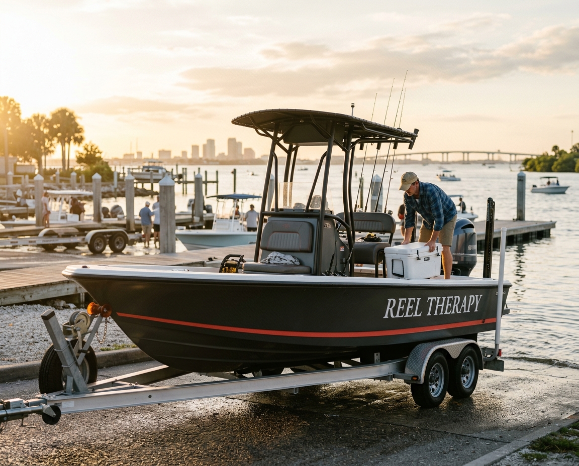 Freshly wrapped boat at the dock